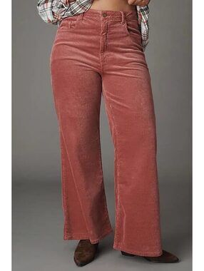 Anthropolgie The Robbie High-Rise Flare Jeans by Pilcro: Corduroy Pink Sz 26